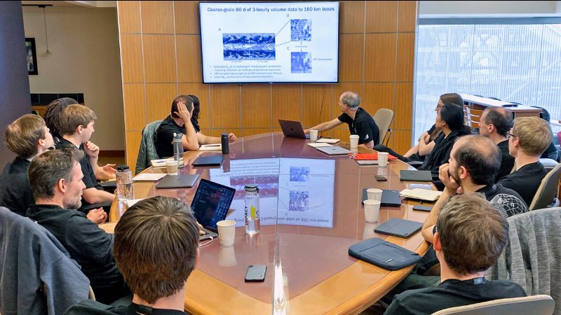 Vulcan’s climate modeling team works together prior to the coronavirus pandemic. (Vulcan Inc. Photo)