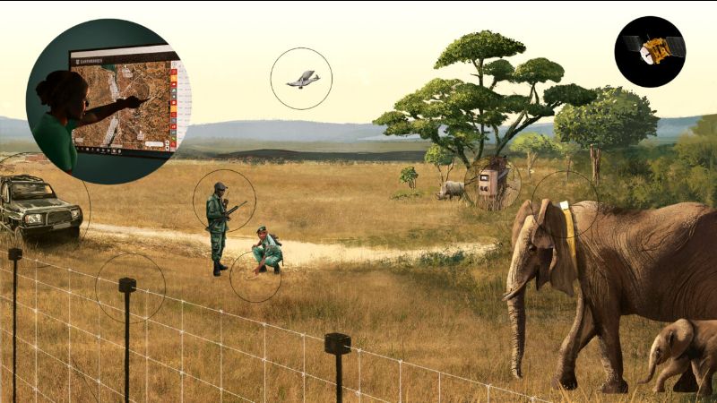 The EarthRanger project consists of an array of technology including digital radios, vehicle trackers, aircraft trackers and camera traps, in addition to artificial intelligence. (Vulcan Image)